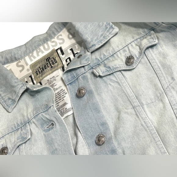 Levis SilverTab Jean Jacket‎ Girls Size XL Light Blue Denim Levi’s Trucker NWT - Picture 4 of 5